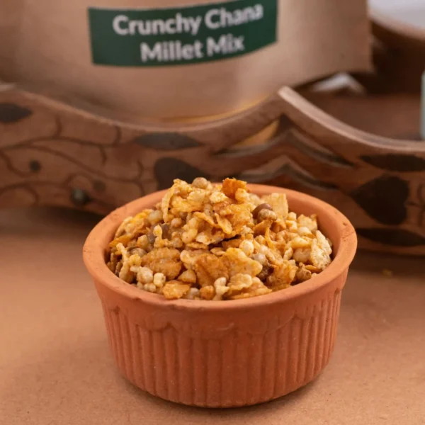 crunchy chana millet mix - roasted healthy snacks - pragssalty