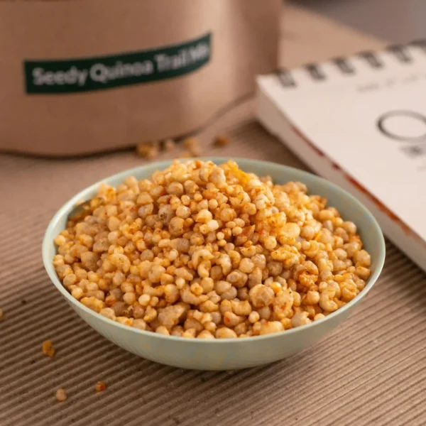 Seedy Quinoa Trail Mix - roasted healthy snacks - pragssalty