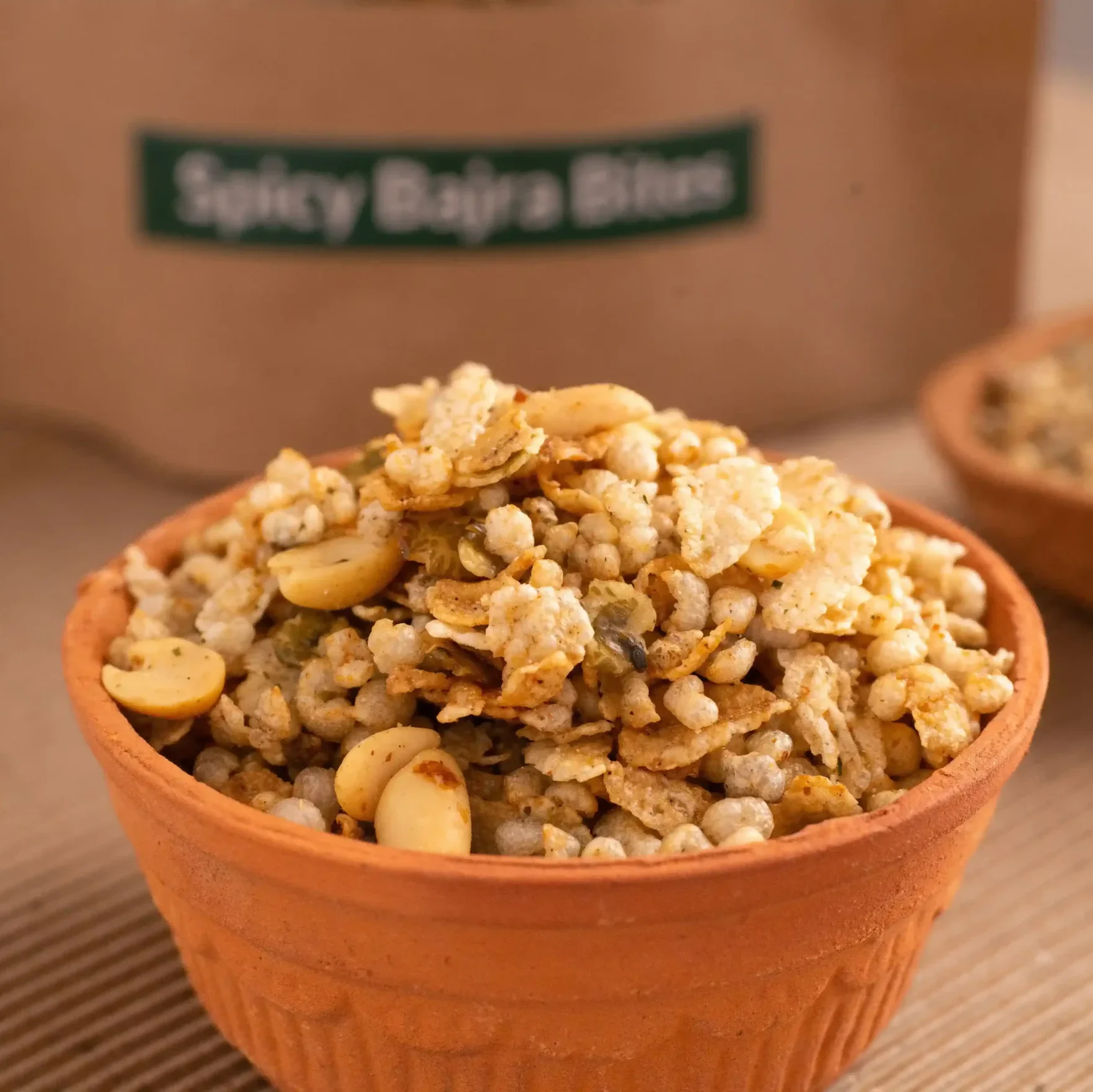 Spicy Bajra Bites - roasted healthy snacks - pragssalty