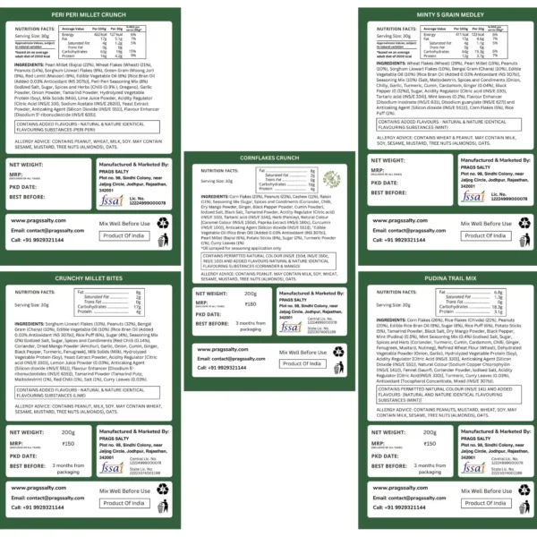 Roasted Harmony Combo Nutrient labels - PRags Salty